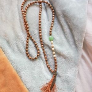 Long Beaded Necklace with Tassel